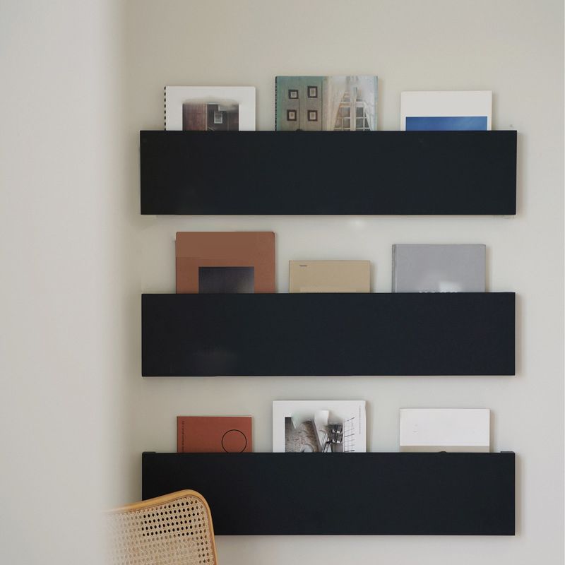 Urban Wall Unit Metal Bookshelf Black Shelf Bookcase for Living Room