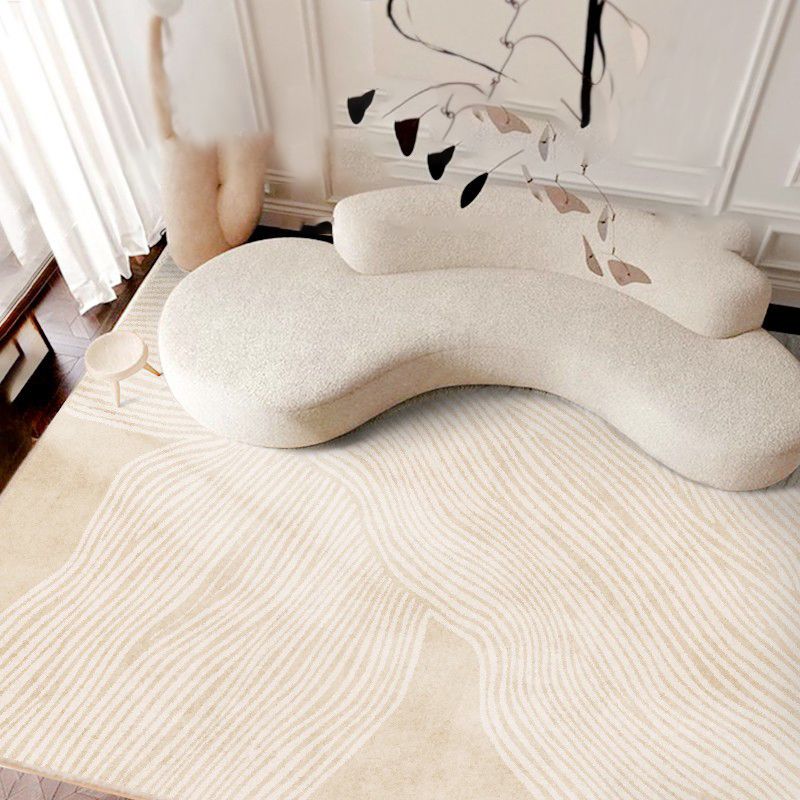 Simple Striped Rug Polyester Indoor Rug Non-slip Area Carpet for Living Room and Bedroom