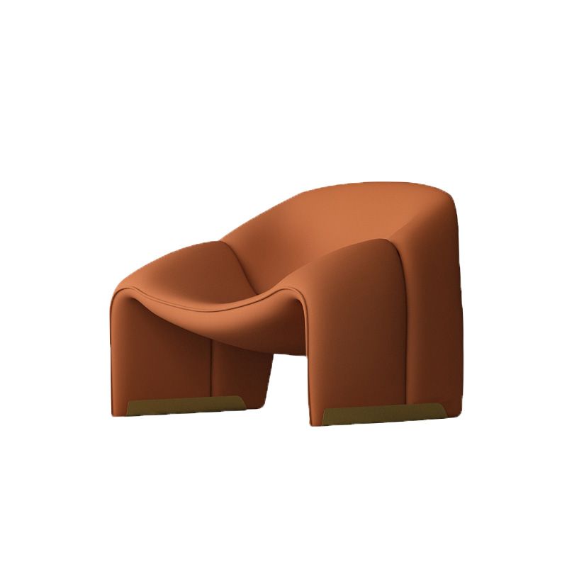 Scandinavian Arm Chair Solid Color Sloped Arms Sled Fixed Back Accent Armchair