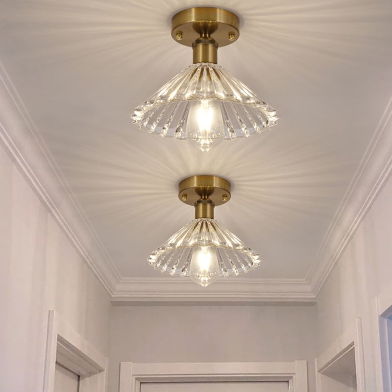 Modern Ceiling Lamp Creative Flush Mount Light Fixture with Glass Shade for Aisle Room