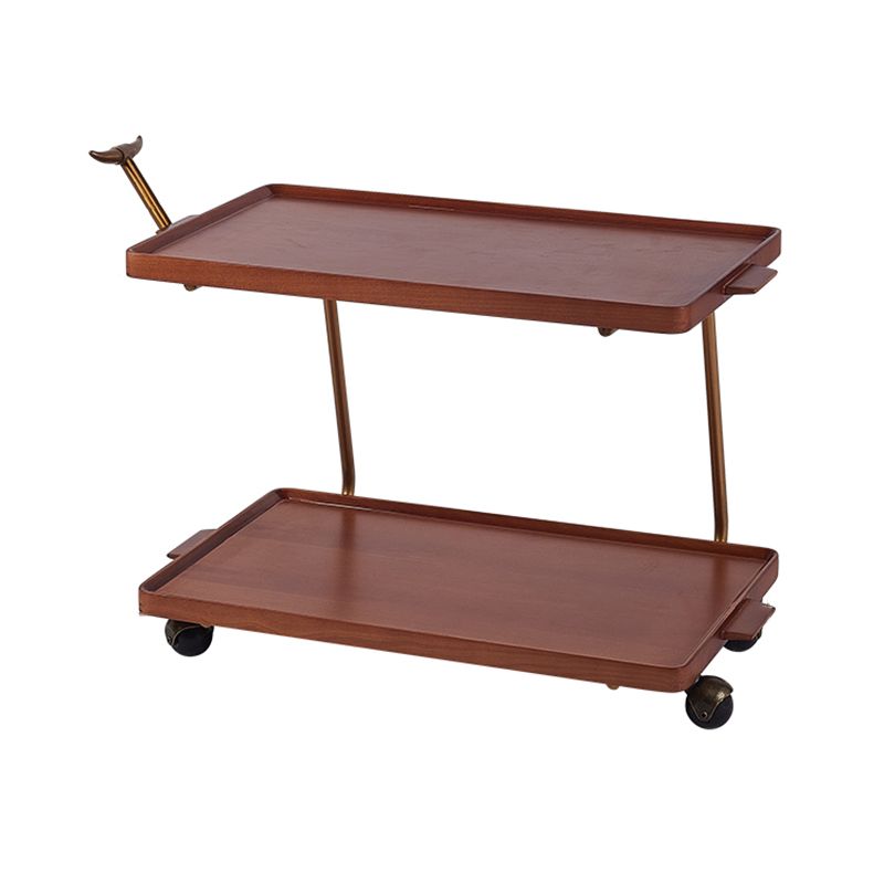Contemporary Corner Table Rectangular Wood Side Table with Storage