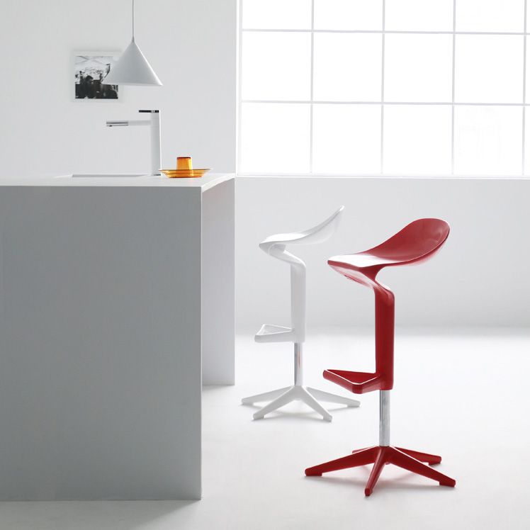 Industrial Bar-stool Adjustable Leather Counter Bar Stool with Metal Legs