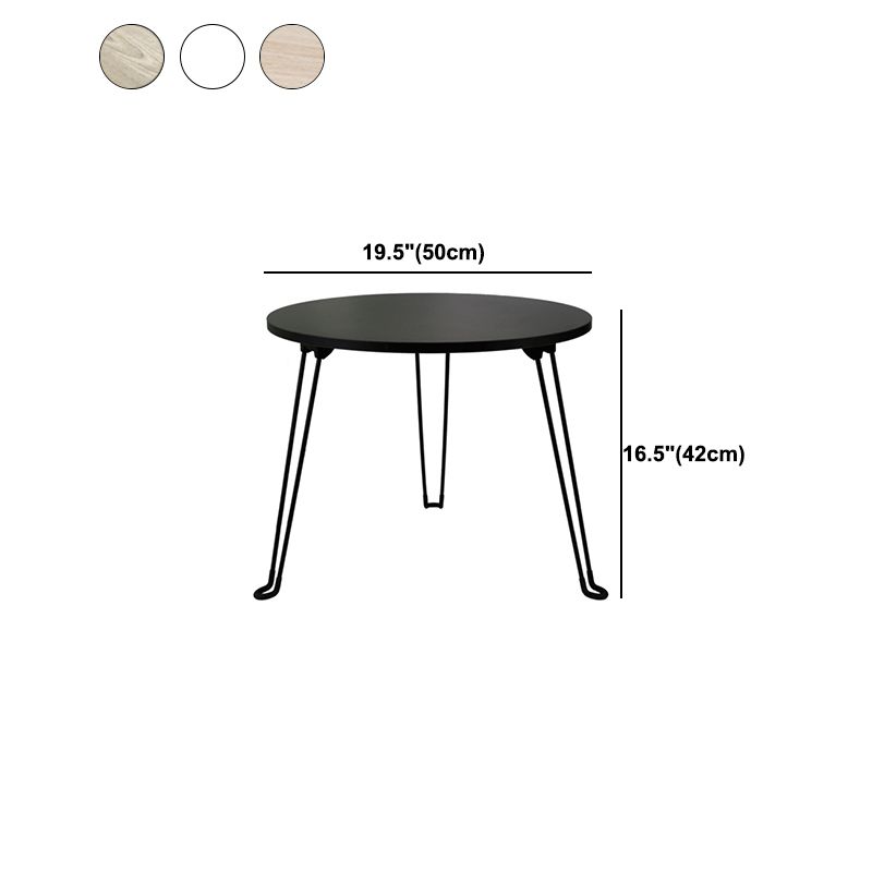 8.6"/12.9"/16.5" Tall Modern 3 Leg Ironcraft Wood Round Top Coffee Table