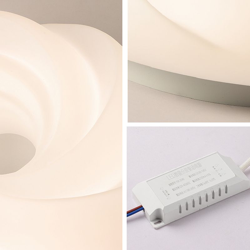 Modern Metal Flush Mount Cookies Shape Ceiling Light with Plastic Shade for Living Room