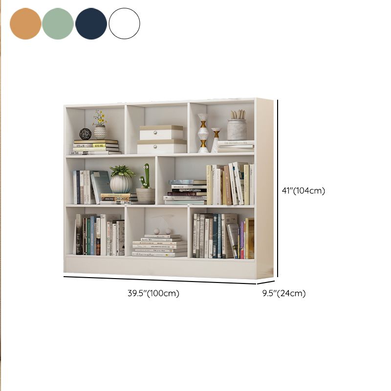 Floor Closed Back Bookshelf Modern Engineered Wood Shelf Bookcase for Home