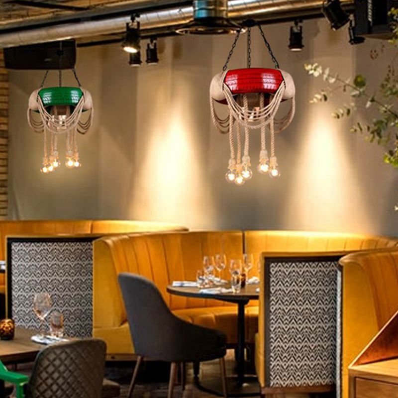 Kit de lámpara colgante de neumáticos rojo/azul/amarillo RABOMA DE COMENTO DE COMENTO DE 6 CACIONES COPITADOR DE CARDELIER