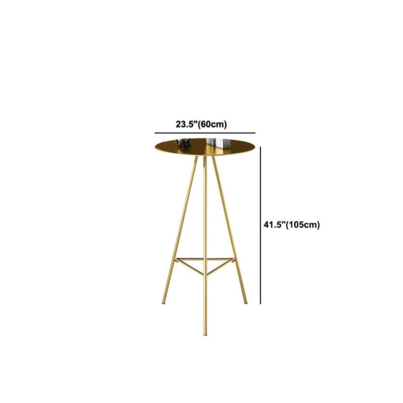 1/3/4 Pieces Industrial Round Bar Table Set Gold Iron Bistro Set with Footrest