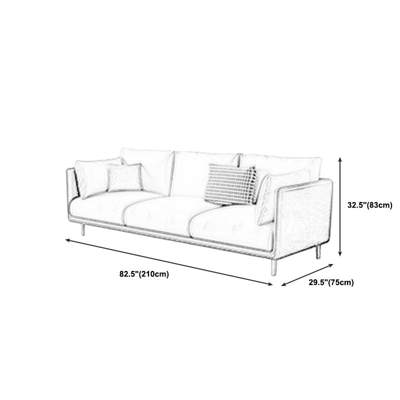 Green and White Stain Resistant Settee Sofa Leather Square Arm Loveseat
