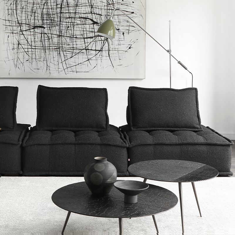 Modern Sofa with Bolster Pillows Armless Settee for Bonus Room