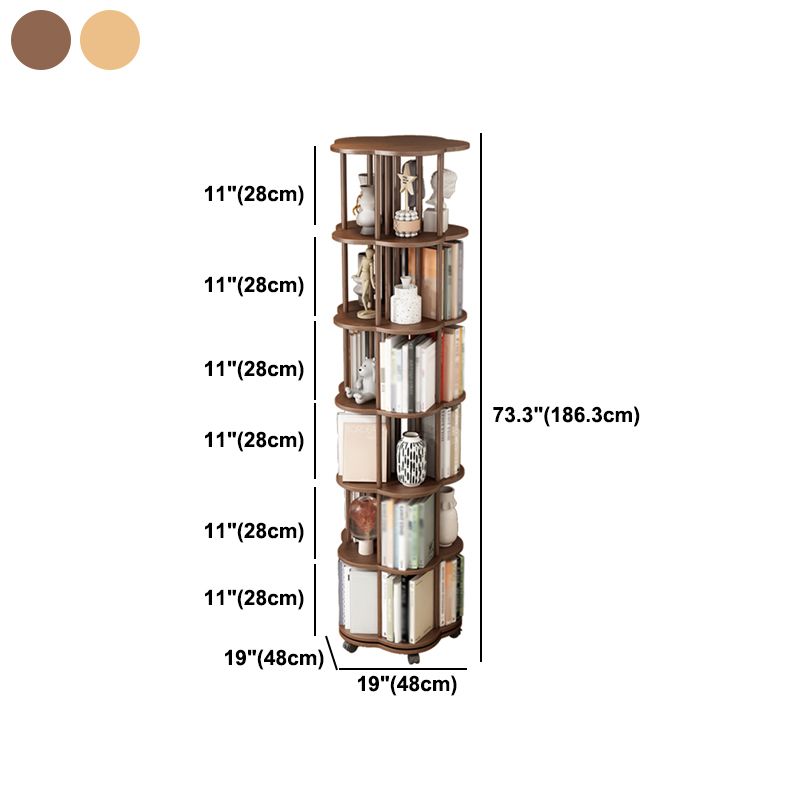 Solid Wood Bookshelf Contemporary Style Open Back Bookcase for Home Office Study Room