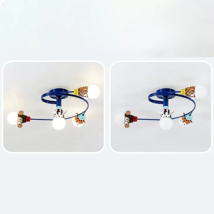 Twist Arm Semi Flushmount Light with Animal Modern Metal LED Lámpara de techo para oficina para oficina