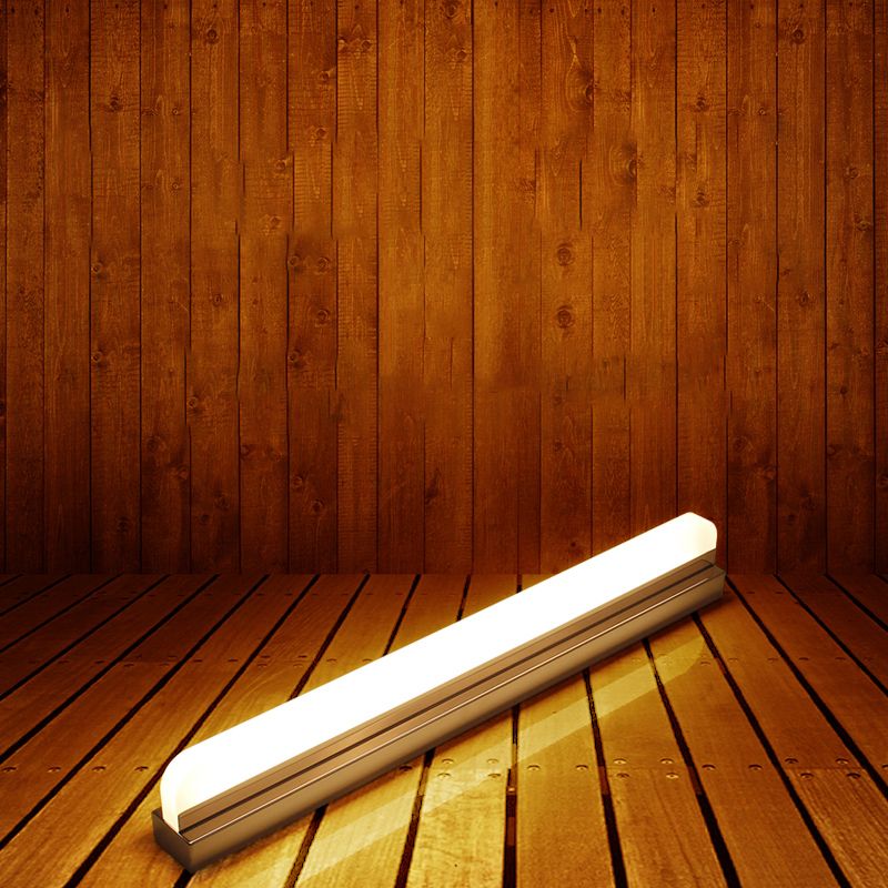 Silver LED Vanity Wall Light Fixtures Modern Mirror Front Light Metal Vanity Lights