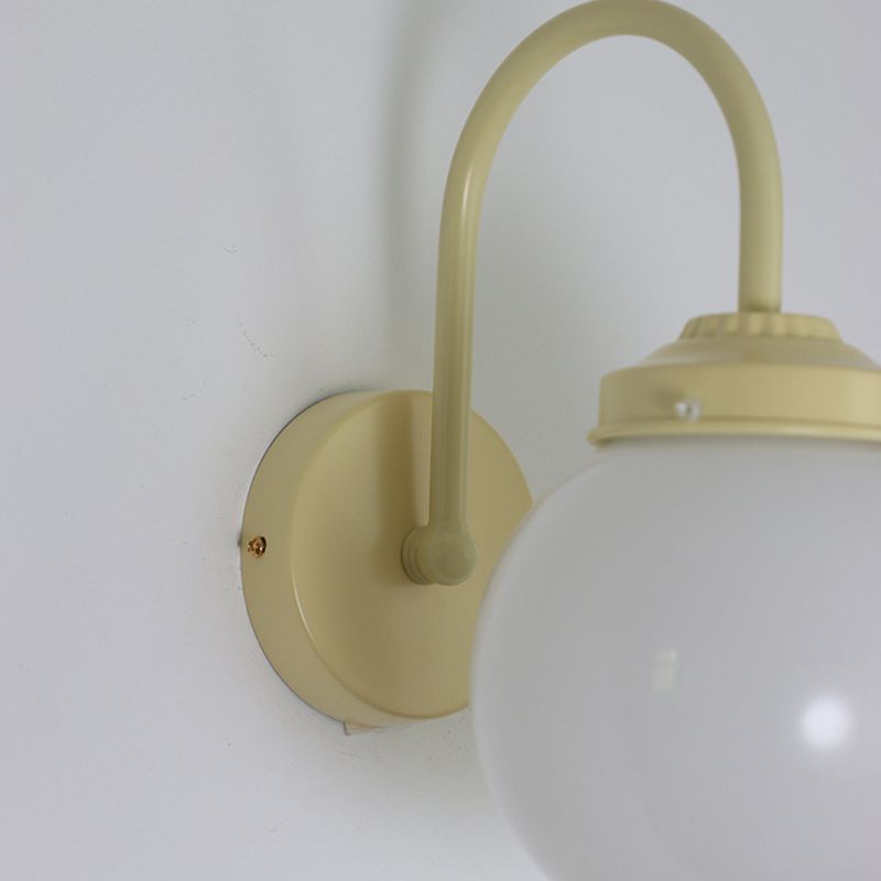 Household Wall Light Fixture Metallic Wall Light Sconce with Glass Shade for Bedroom