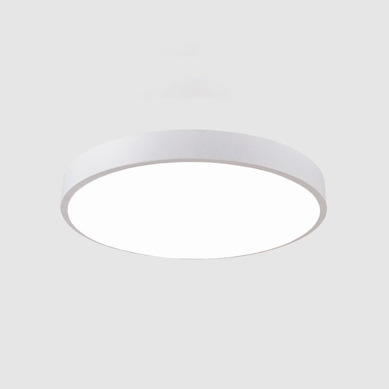 Round Shape LED Ceiling Lamp Macaroon Modern Simple Style Iron 1 Light Flush Mount for Bedroom Study