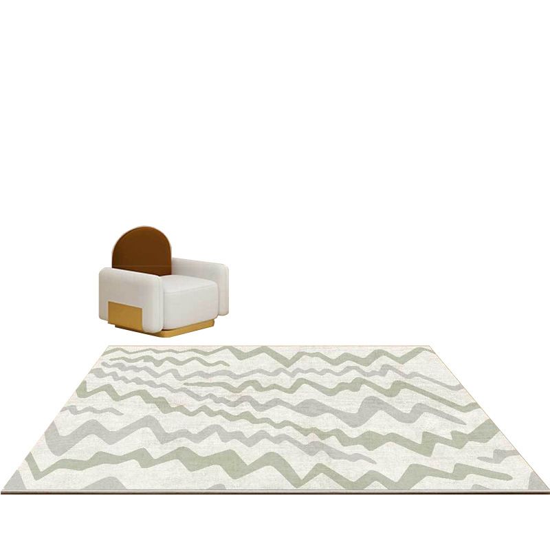 Green Modern Rug Polyester Color Piece Rug Washable Area Rug for Living Room