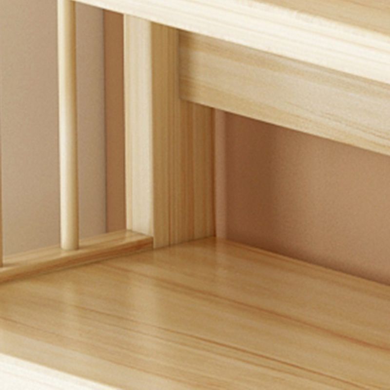 Natural Contemporary Style Standard Bookshelf 9.8-inch W Solid Wood Bookcase