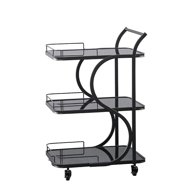 Modern Rolling Prep Table Rectangular Metal Prep Table for Home Use