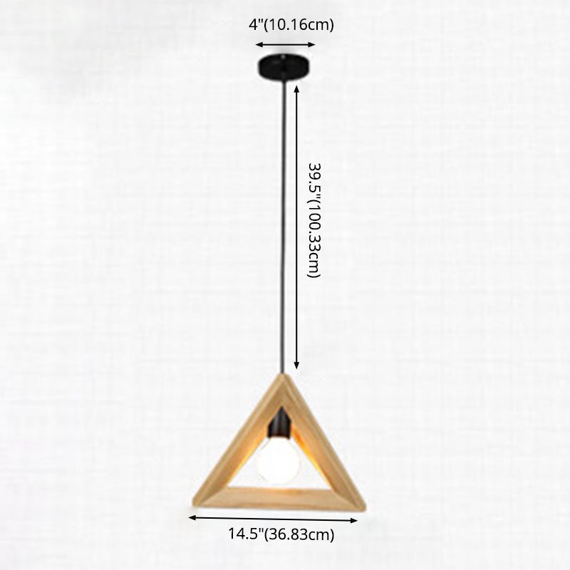 Asiatischer Stil zeitgenössischer Anhänger leichter hölzerne Stativ Kronleuchter Eisenlampenkörper für Schlafzimmer