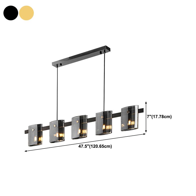 Glass Island Pendant Modern Style Island Light Fixtures for Living Room