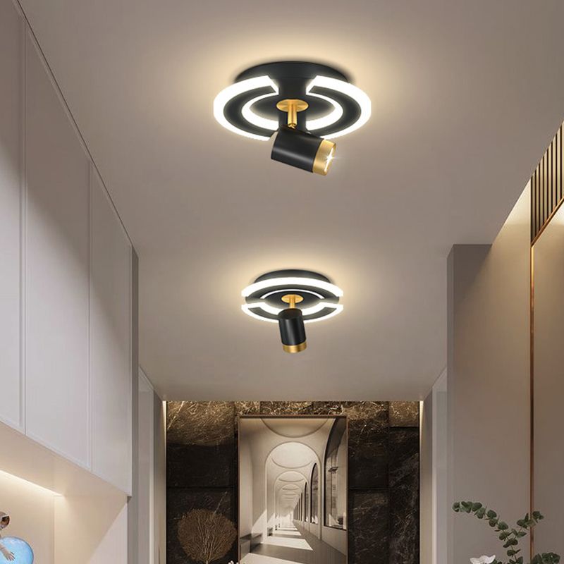 LED Flush Mount Light with Spotlights Modern Ceiling Lamp for Foyer Bedroom