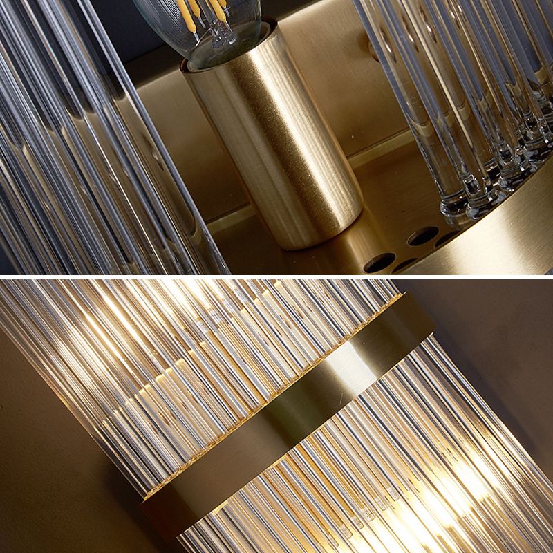 Post-Modern Wall Sconce Gold Wall Light Fixture with Crystal for Bedroom