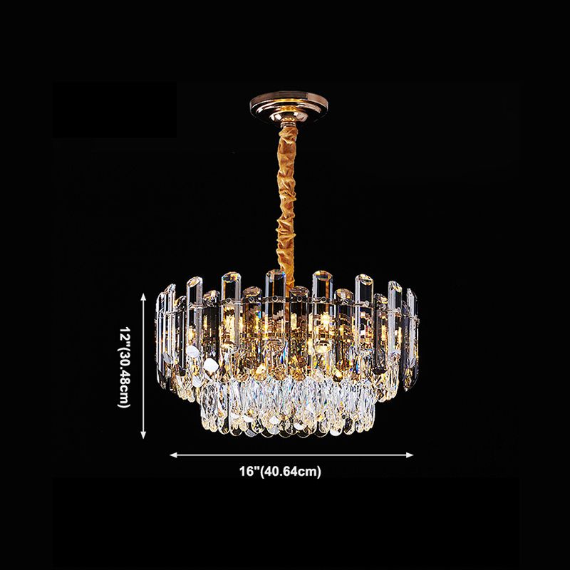 Eigentijdse stijl geometrie vorm kroonluchter lichten kristallen hangende lichten