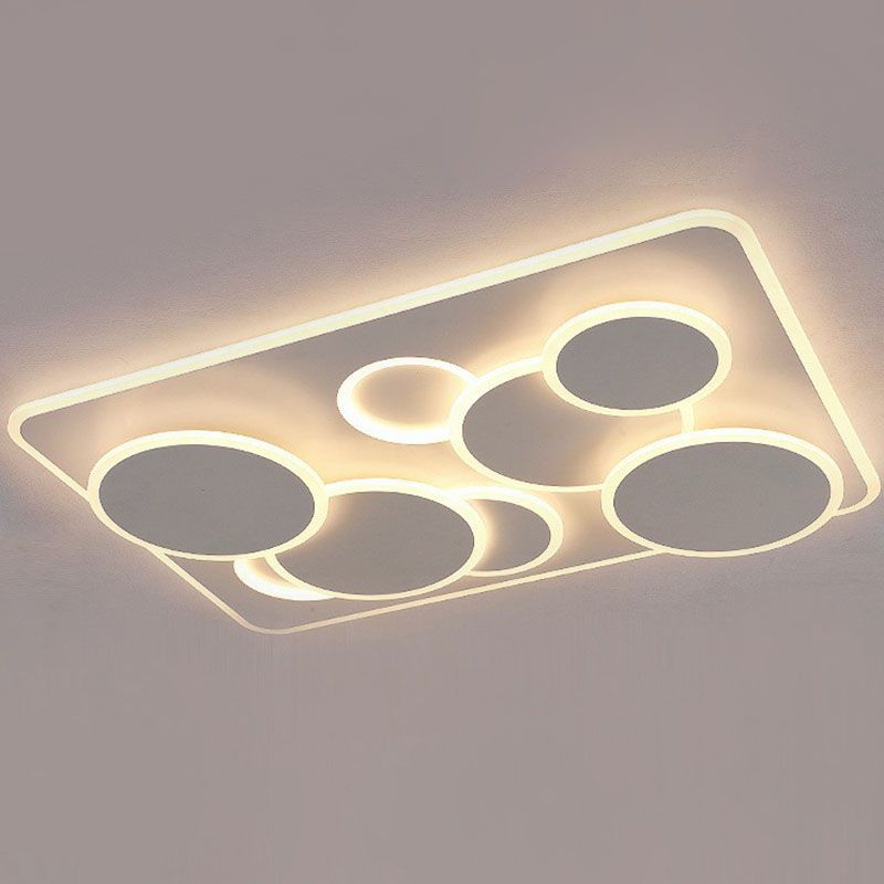 Illuminazione a soffitto artistica bianca LED della luce di flusso geometrica acrilica per il soggiorno