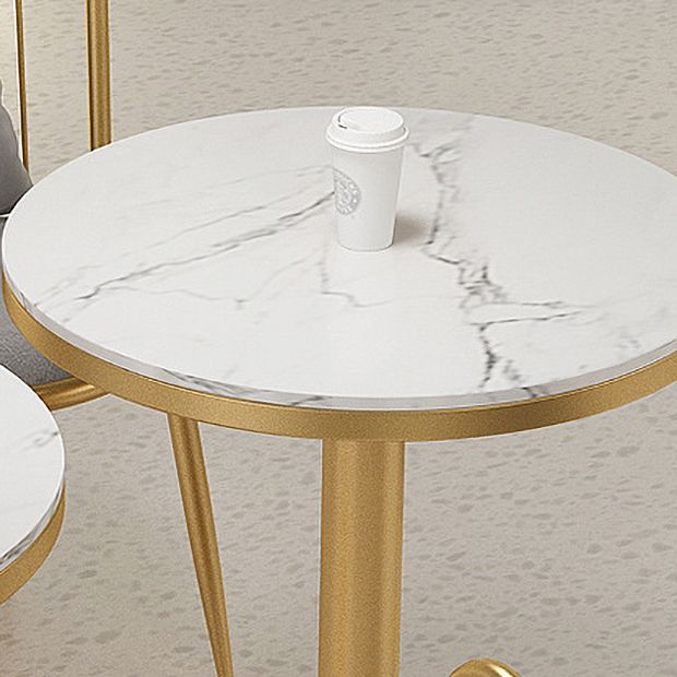 1/3 Pcs Metal Glam Dining Room Set with Round Table and Pedestal Base Dining Set