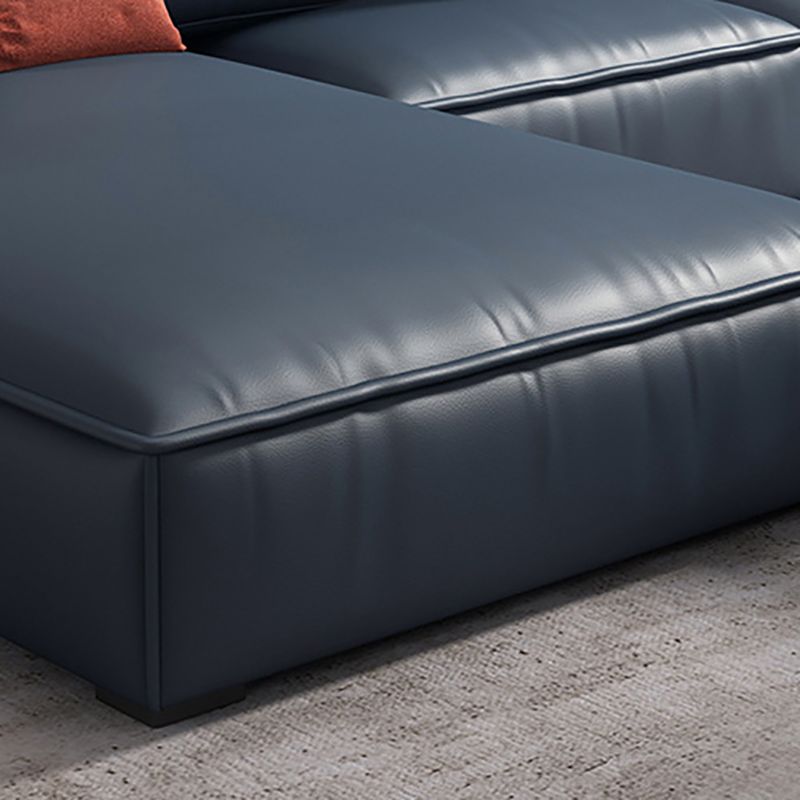 Nordic Recessed Arm Stationary Faux Leather Living Room Sofa Chaise