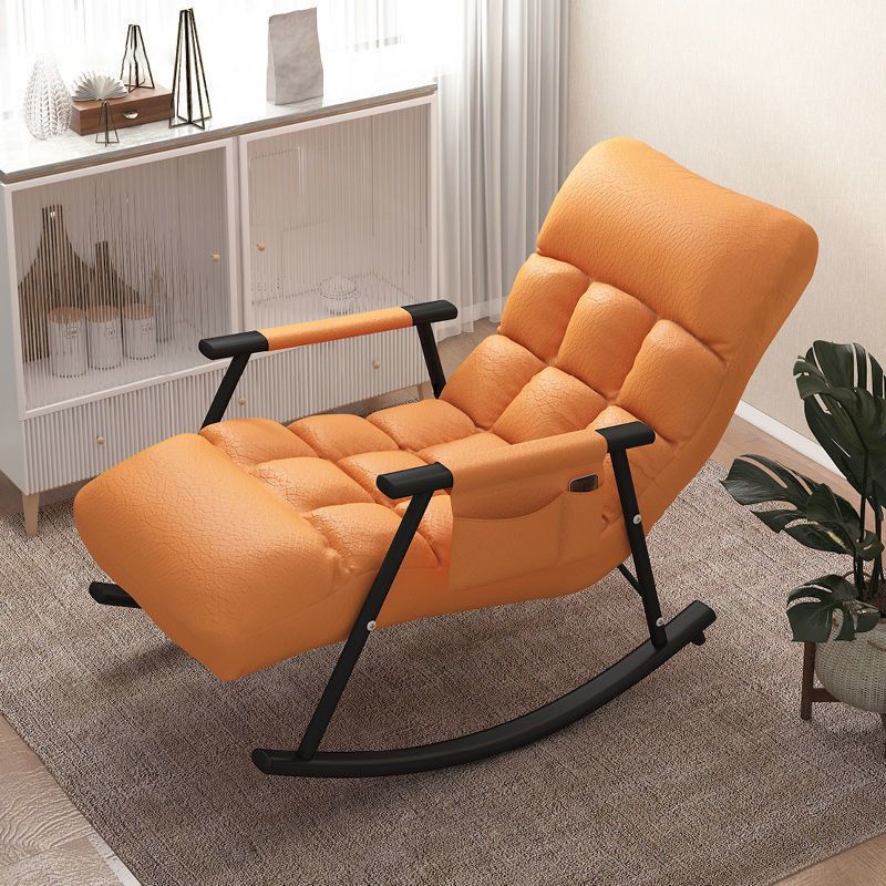Home Modern Metal Base Rocking Chair Living Room Leisure Single Sofa Chair