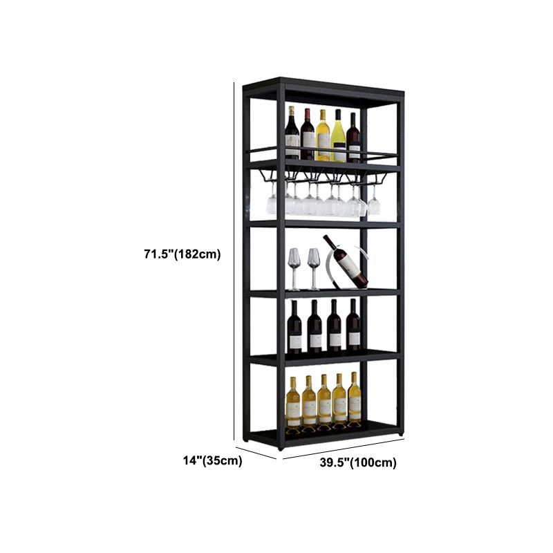 Industrial Floor Wine Holder Rack Metal Wine Racks with Shelf