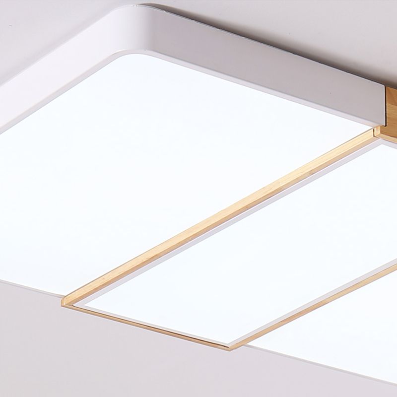 Colorblock rectangulaire encastré éclairage nordique acrylique salon LED plafonnier