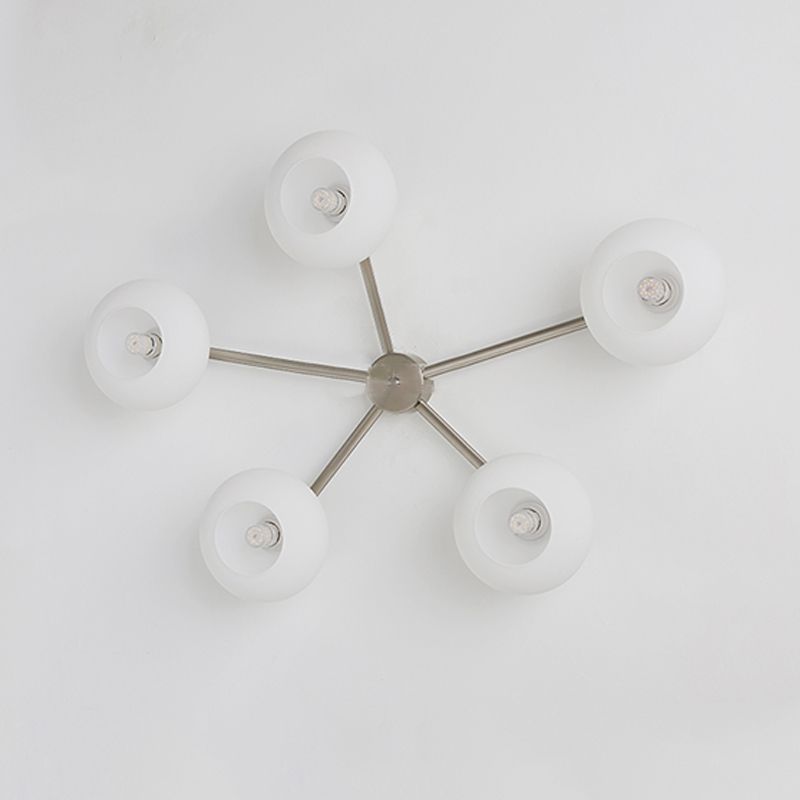 Modern Style Ceiling Lamp Glass Shade Flush Mount Light Fixture