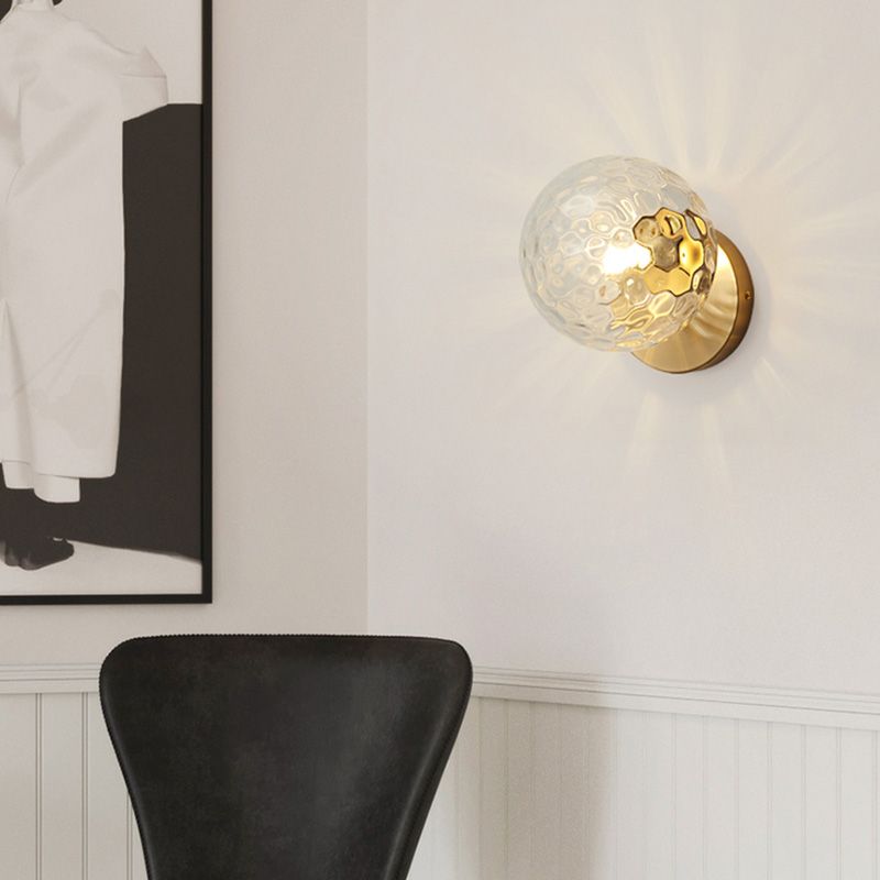 Globe Glass Wall Mounted Lighting Minimalist Style Wall Sconce Lighting for Bedroom
