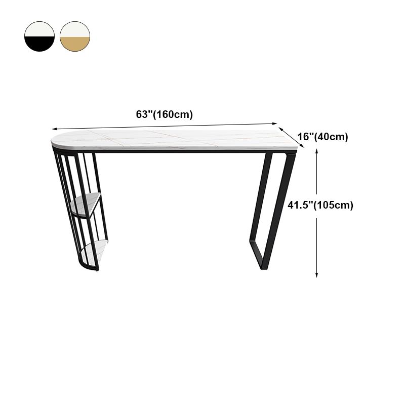 Industrial Black Iron Bar Table Faux Marble White Specialty Top 41.3"H Bistro Table