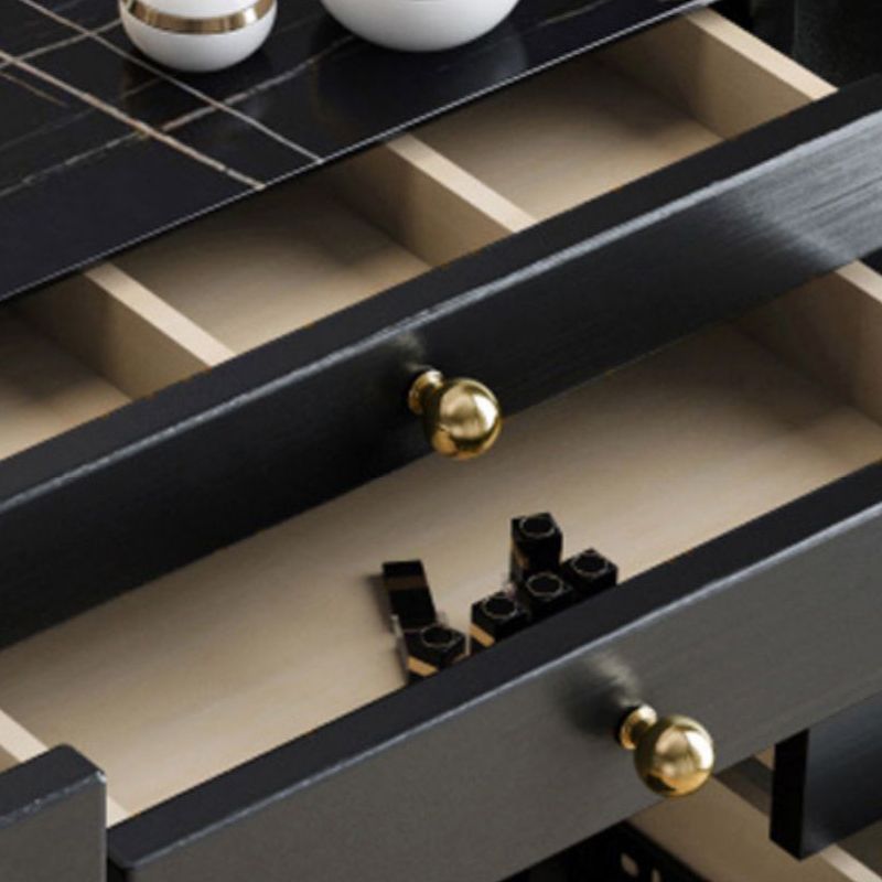 Modernist Solid Wood Vanity Dressing Table with Mirror and Stool