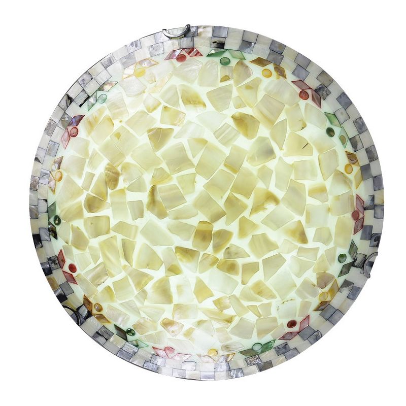 Beige Bowl Flush Montaggio Lampada Tiffany Mosaics Glass Flush Montaggio Soffitto Luce per Bedroom