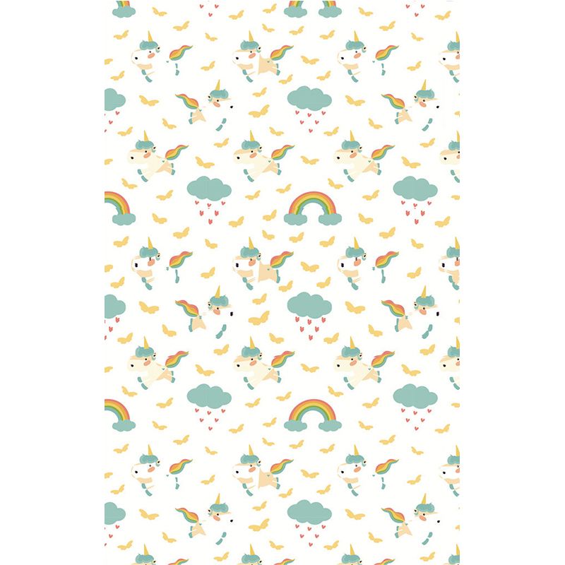 Washable Unicorn and Butterfly Mural Decal Personalized Cartoon Wall Art for Kindergarten