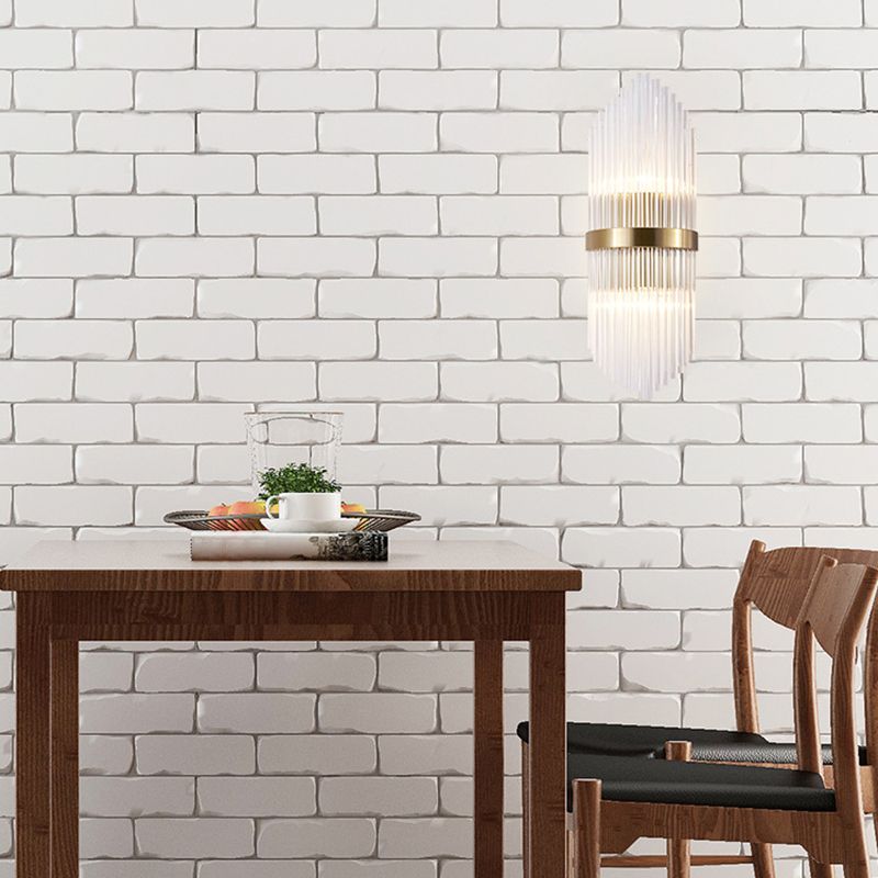 2-Light Golden Contemporary Crystal Unique Shaded Bathroom Vanity Light