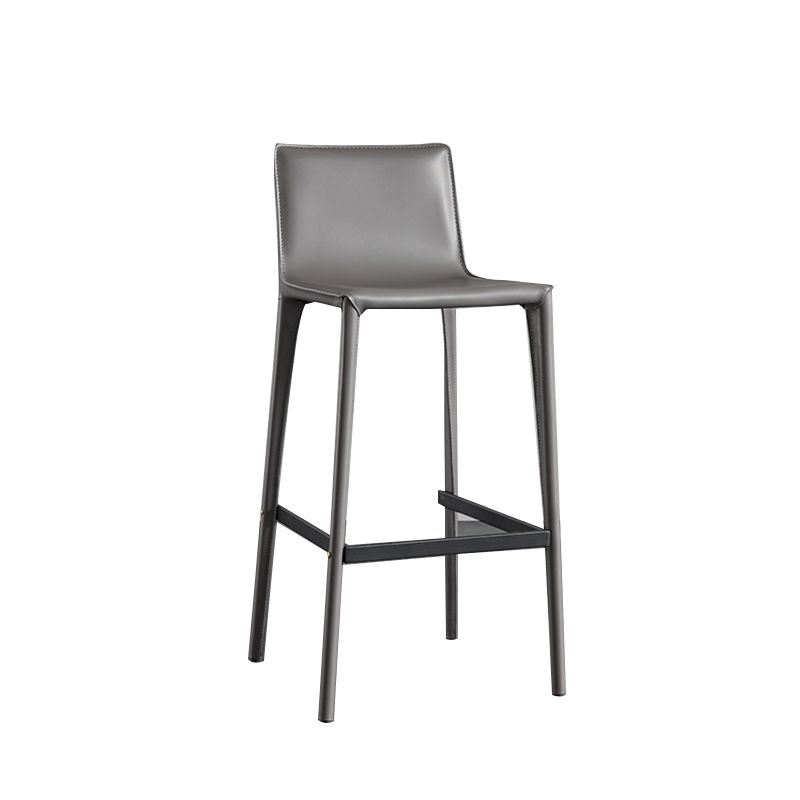 Contemporary Metal Bar Stool Backrest Counter Stool for Living Room