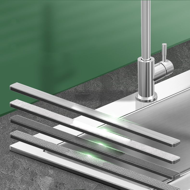 Modern Style Kitchen Sink Overflow Hole Design Drop-In Kitchen Sink with Soundproofing