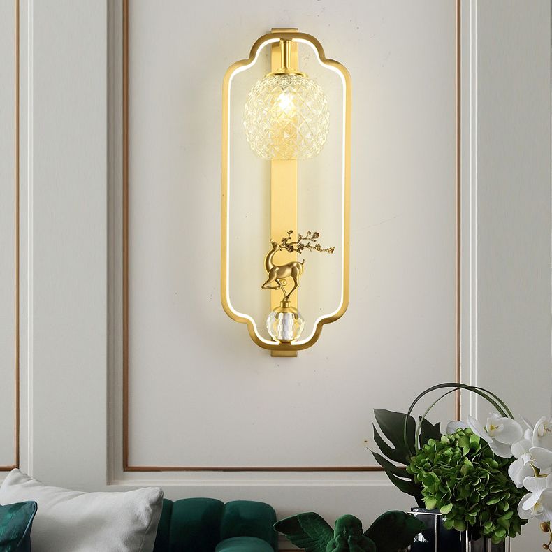 Light Luxury Wall Mount Light Copper Geometry Shape Wall Lamp for Bedroom
