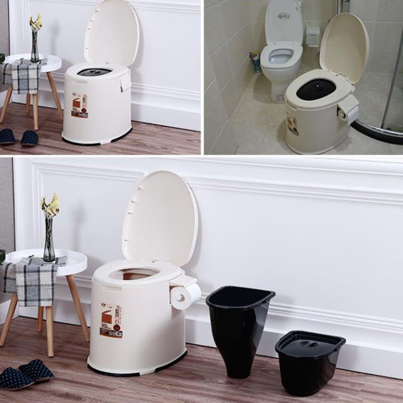 Contemporary Plastic Toilet Floor Mounted Toilet Bowl with Seat for Bathroom
