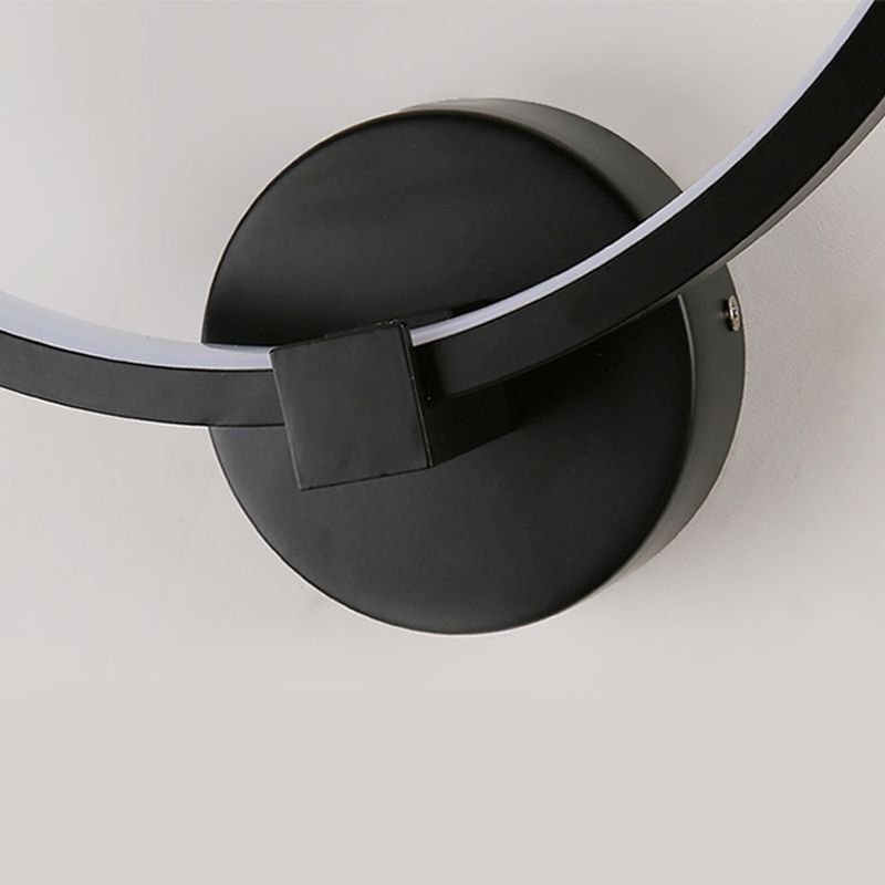 Lámpara de pared de anillo acrílico lámpara de pared LED minimalista lámpara en blanco/negro con sombra de montaña