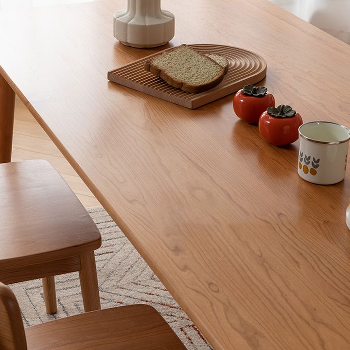 Table de salle à manger moderne de table en bois de cerisier de rectangle avec 4 jambes pour le restaurant