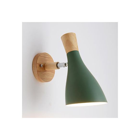 Lampe murale à corne de bois en métal macaron 1 lumière légère lumière pour le salon chambre enfant
