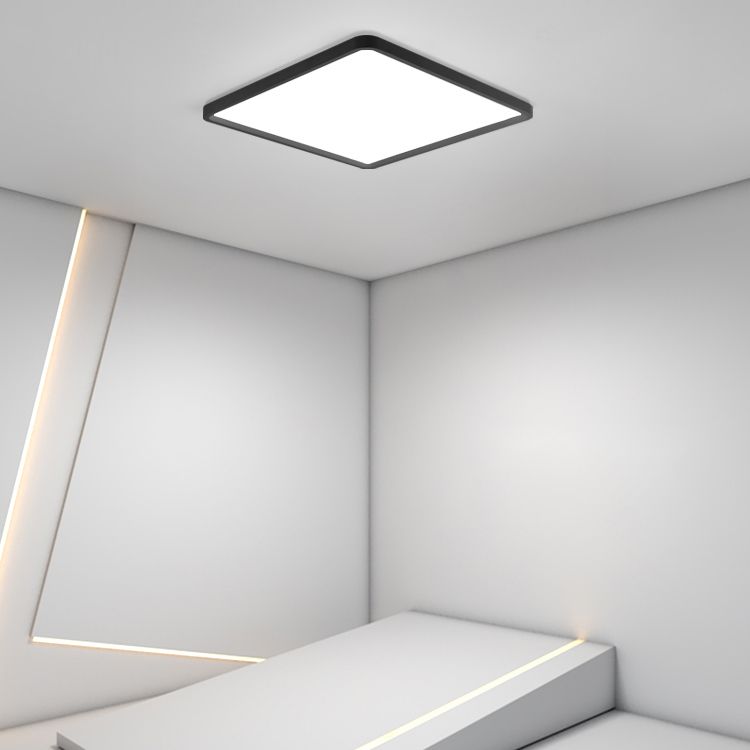 Lámparas de techo LED negras con montaje empotrado y simplicidad moderna para sala de estar