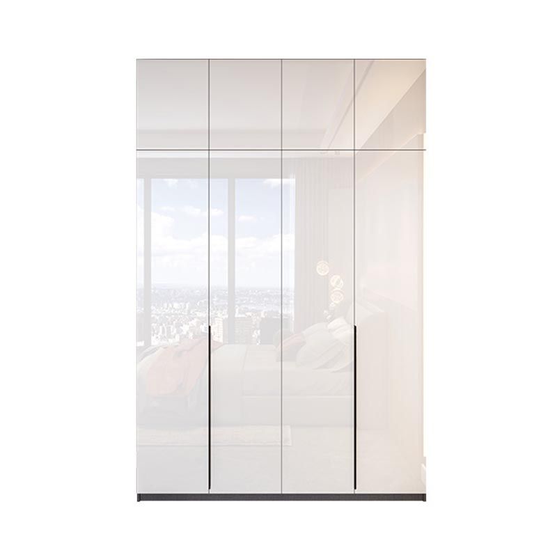 Contemporary Wooden Wardrobe White Colour Wardrobe Closet with Garment Rod