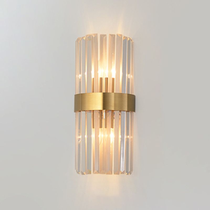 Clear Crystal Wall Mounted Light Fixture Modern Style 2-Lights Wall Lighting for Hotel