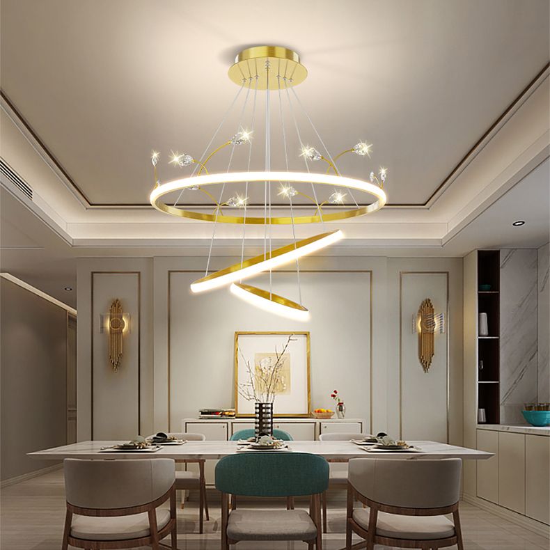 Gold Iron Hanging Pendant Lights Contemporary Hanging Lamps for Dining Room